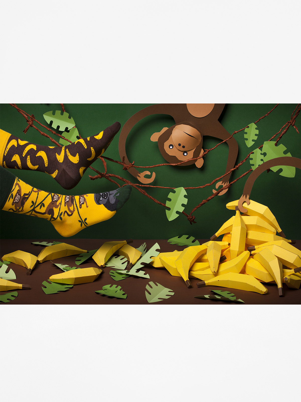 Skarpetki Many Mornings Monkey Business (yellow/green/brown)