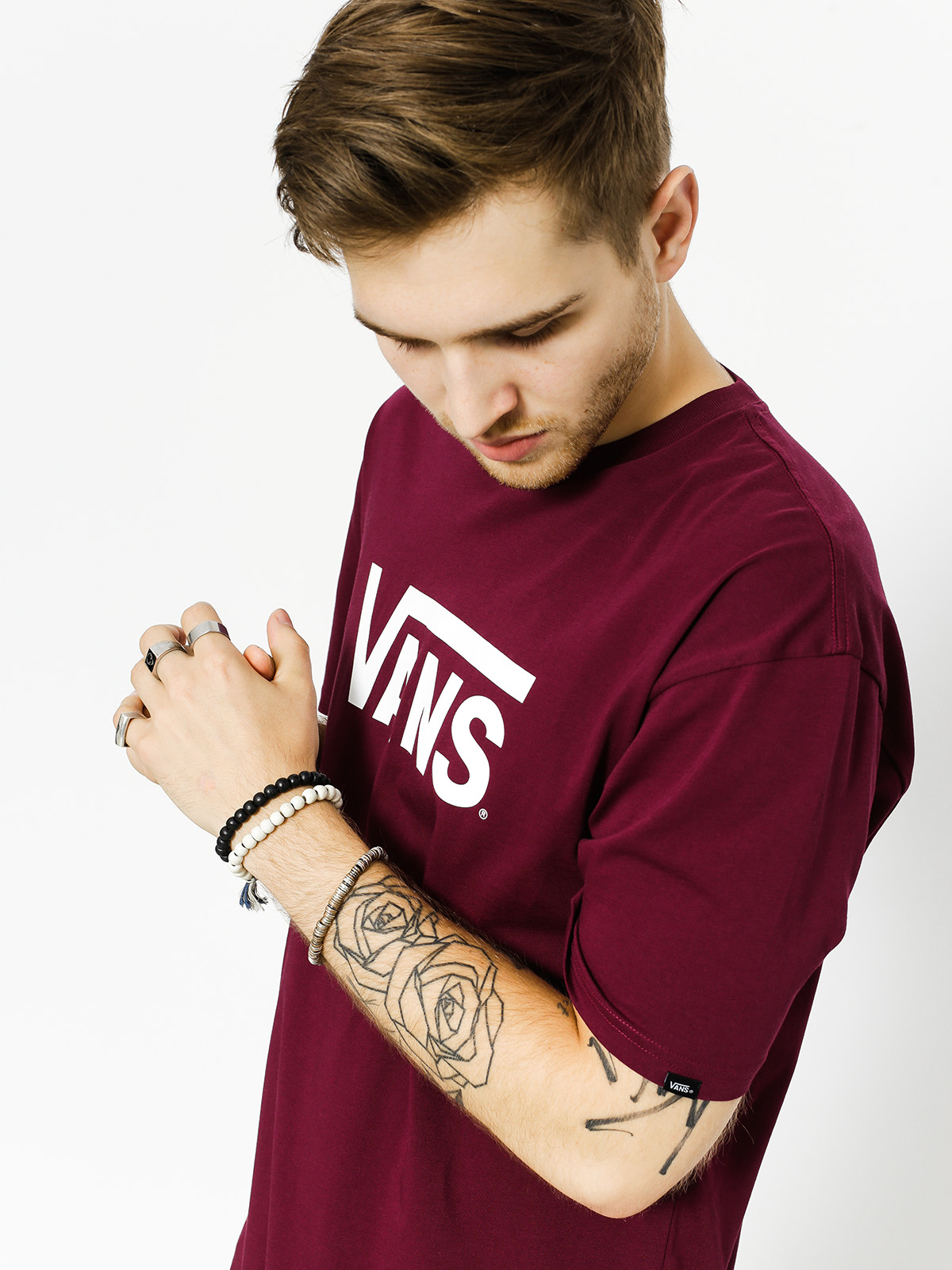 T-shirt Vans Classic (burgundy/white)