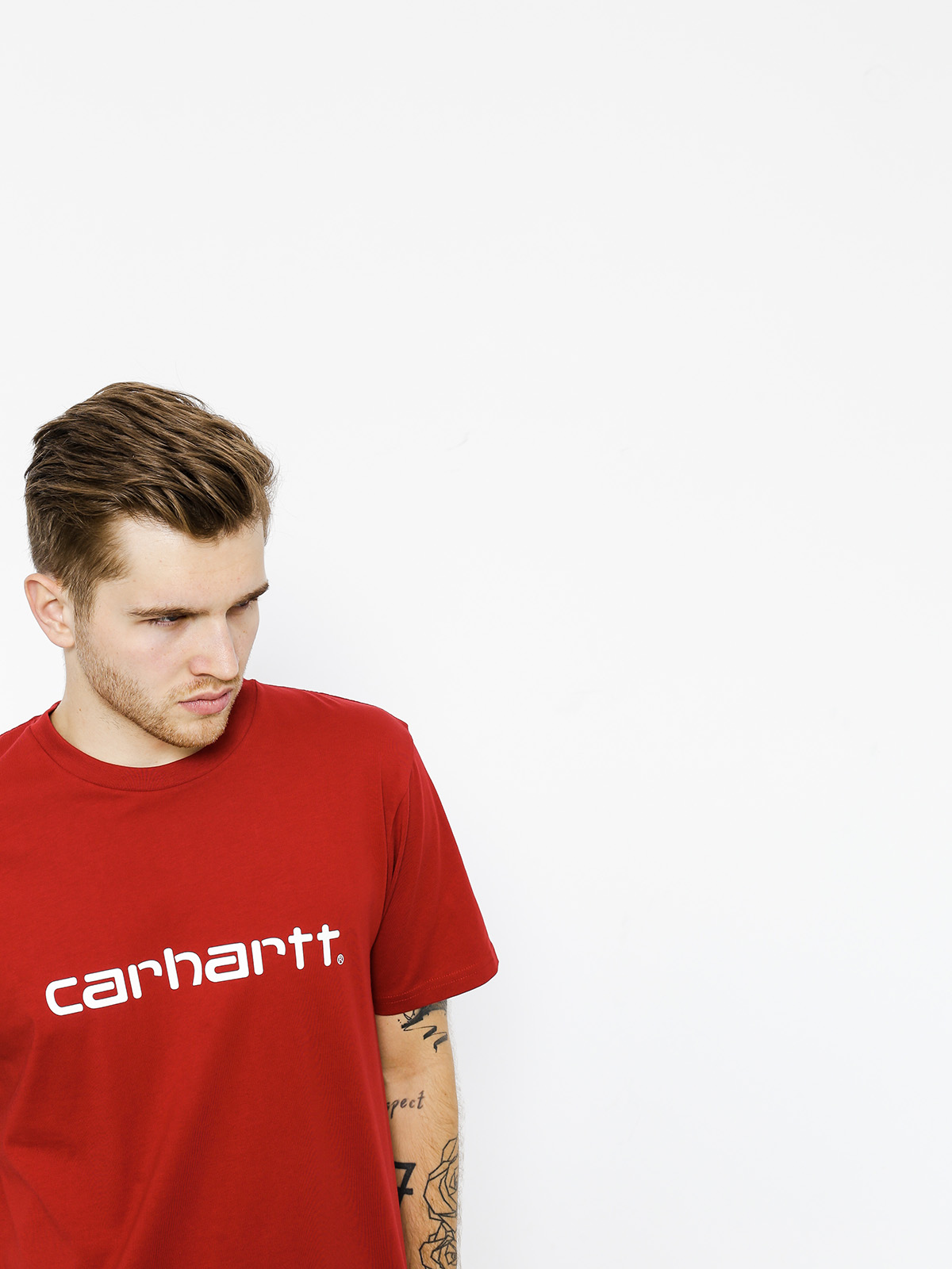 T-shirt Carhartt Script (blast red/white)