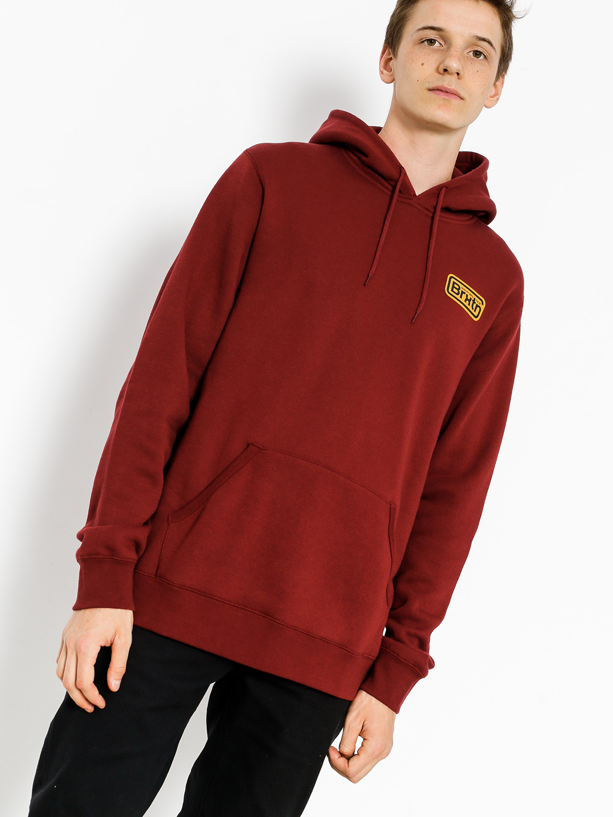 Bluza z kapturem Brixton Springfield HD (burgundy)