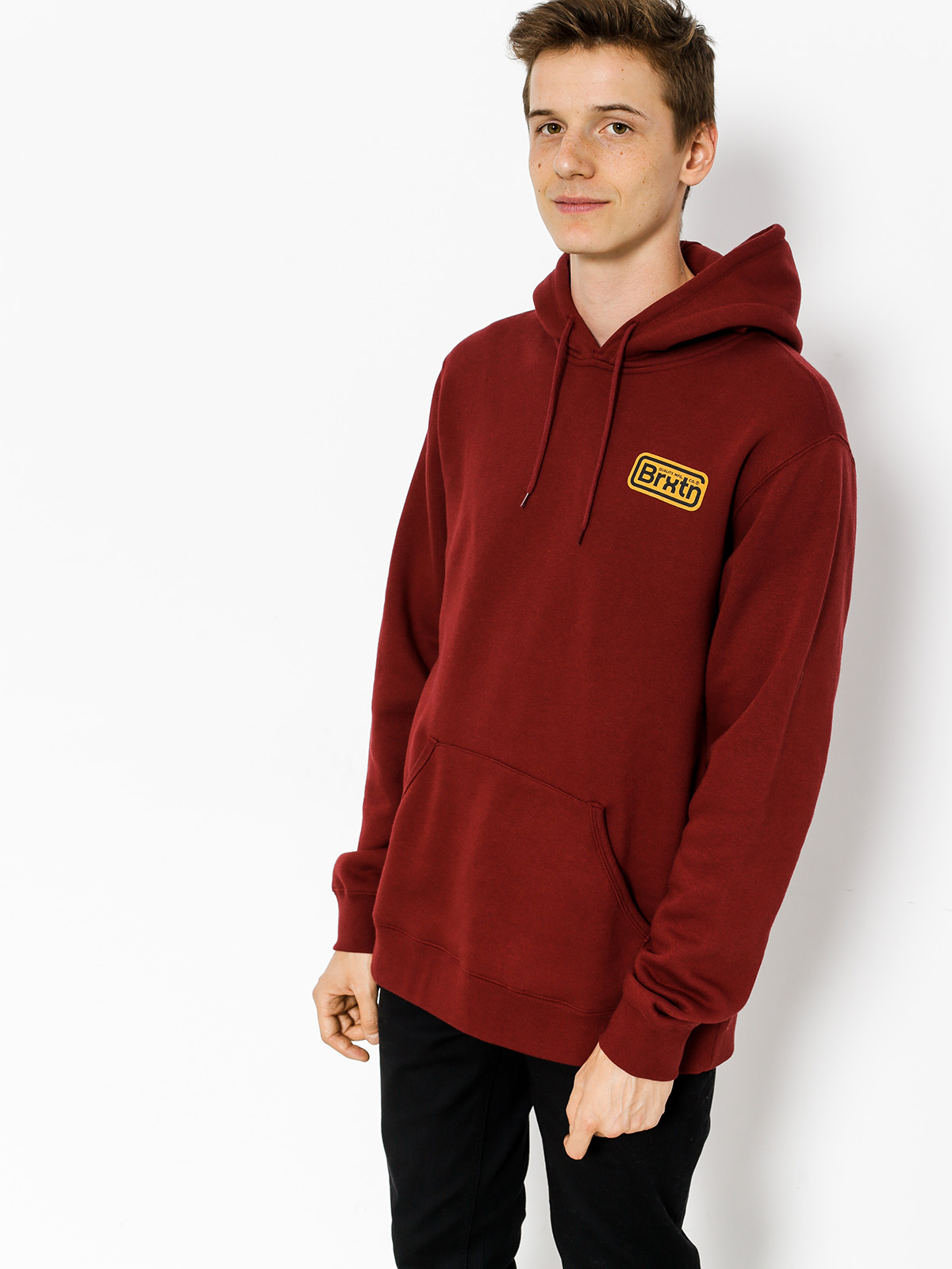 Bluza z kapturem Brixton Springfield HD (burgundy)