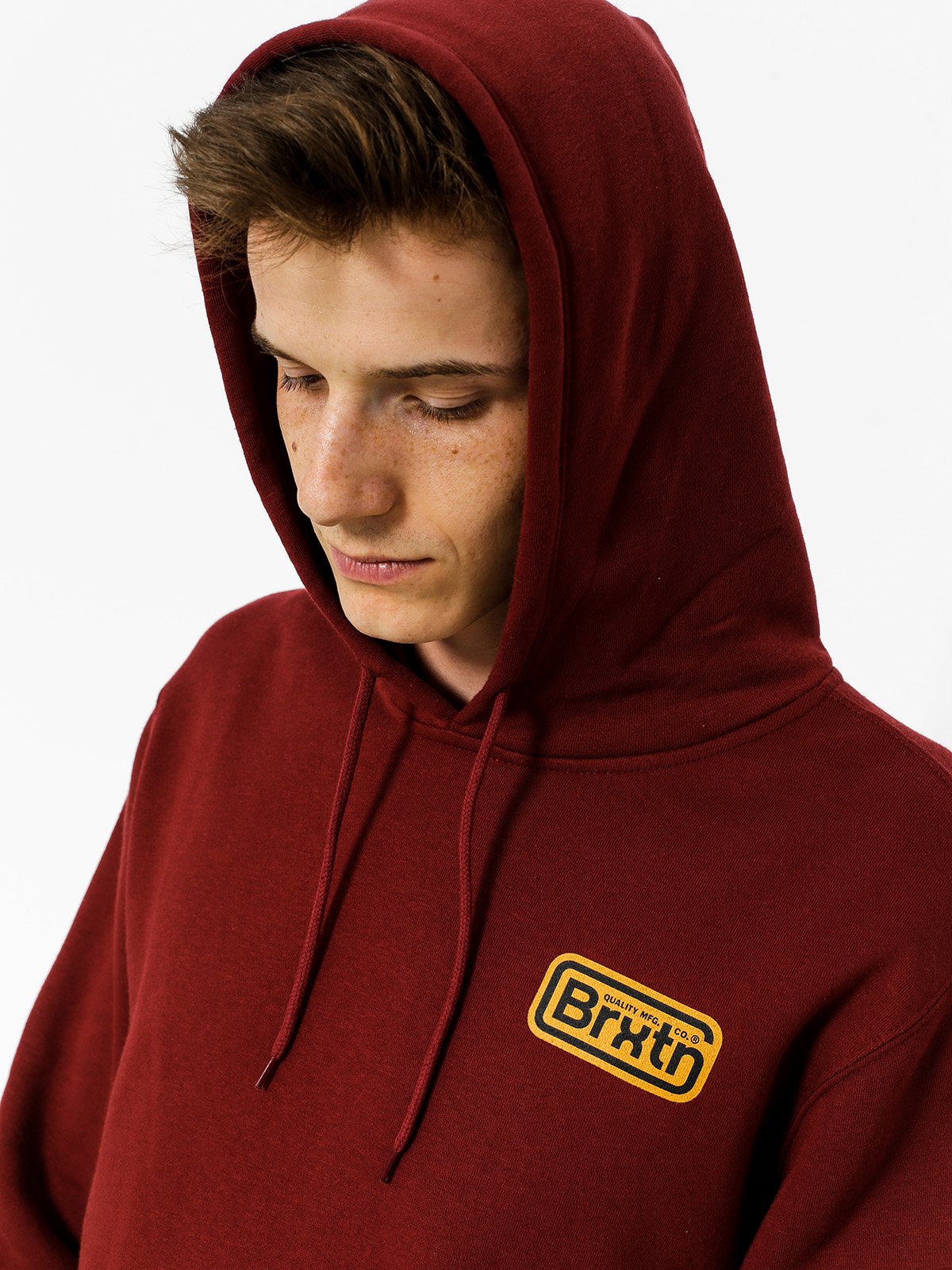 Bluza z kapturem Brixton Springfield HD (burgundy)