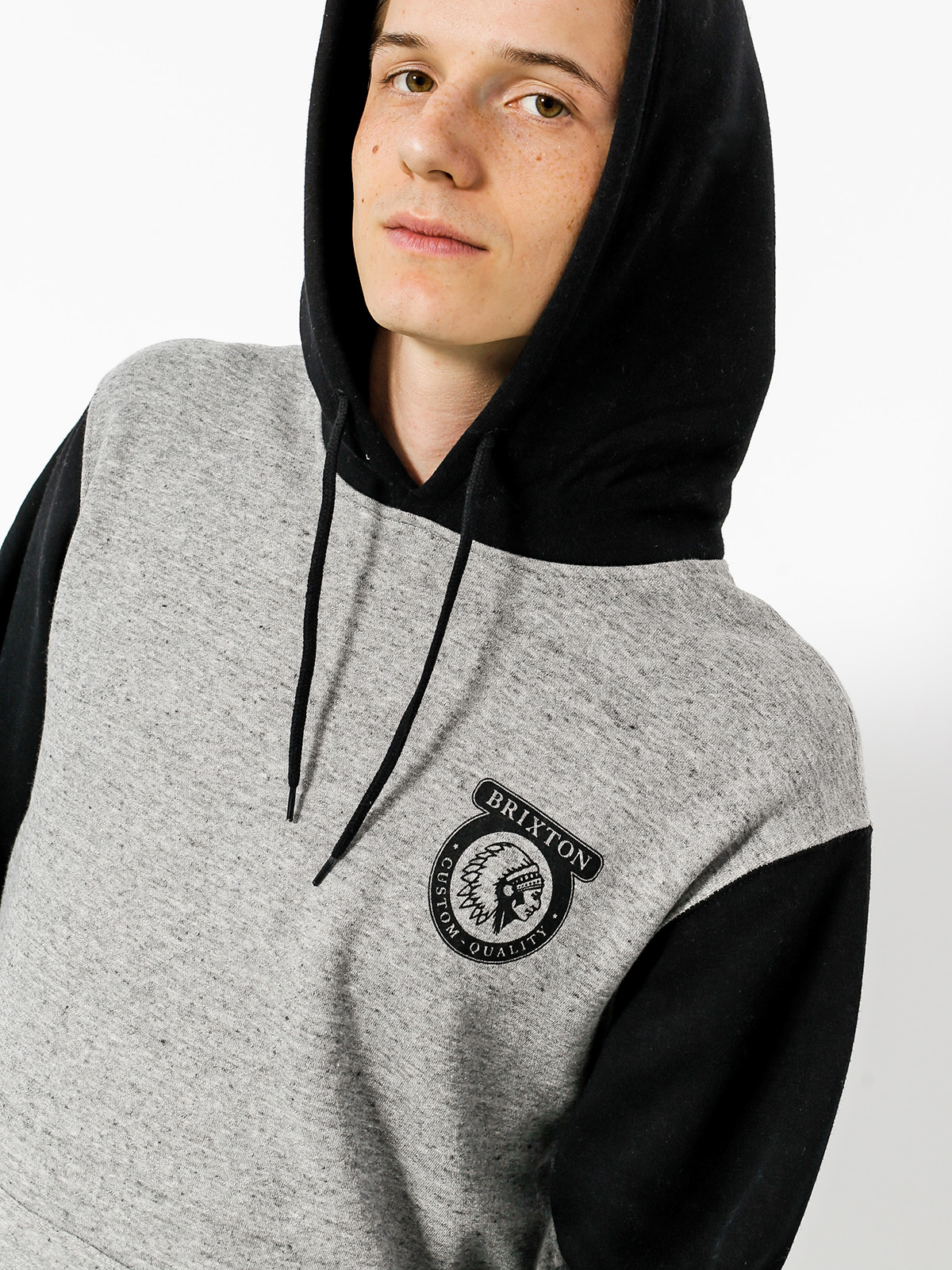 Bluza z kapturem Brixton Native HD (heather grey/black)