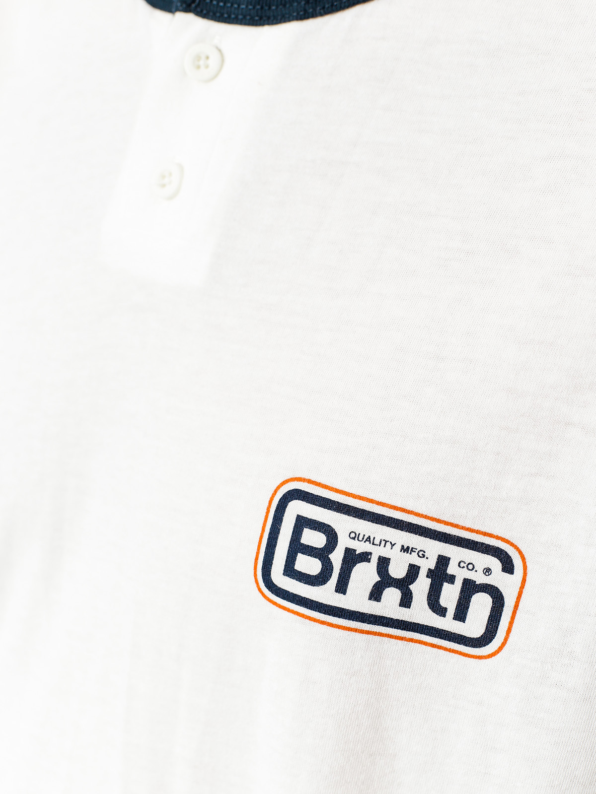 T-shirt Brixton Springfield Henley (off white/navy)