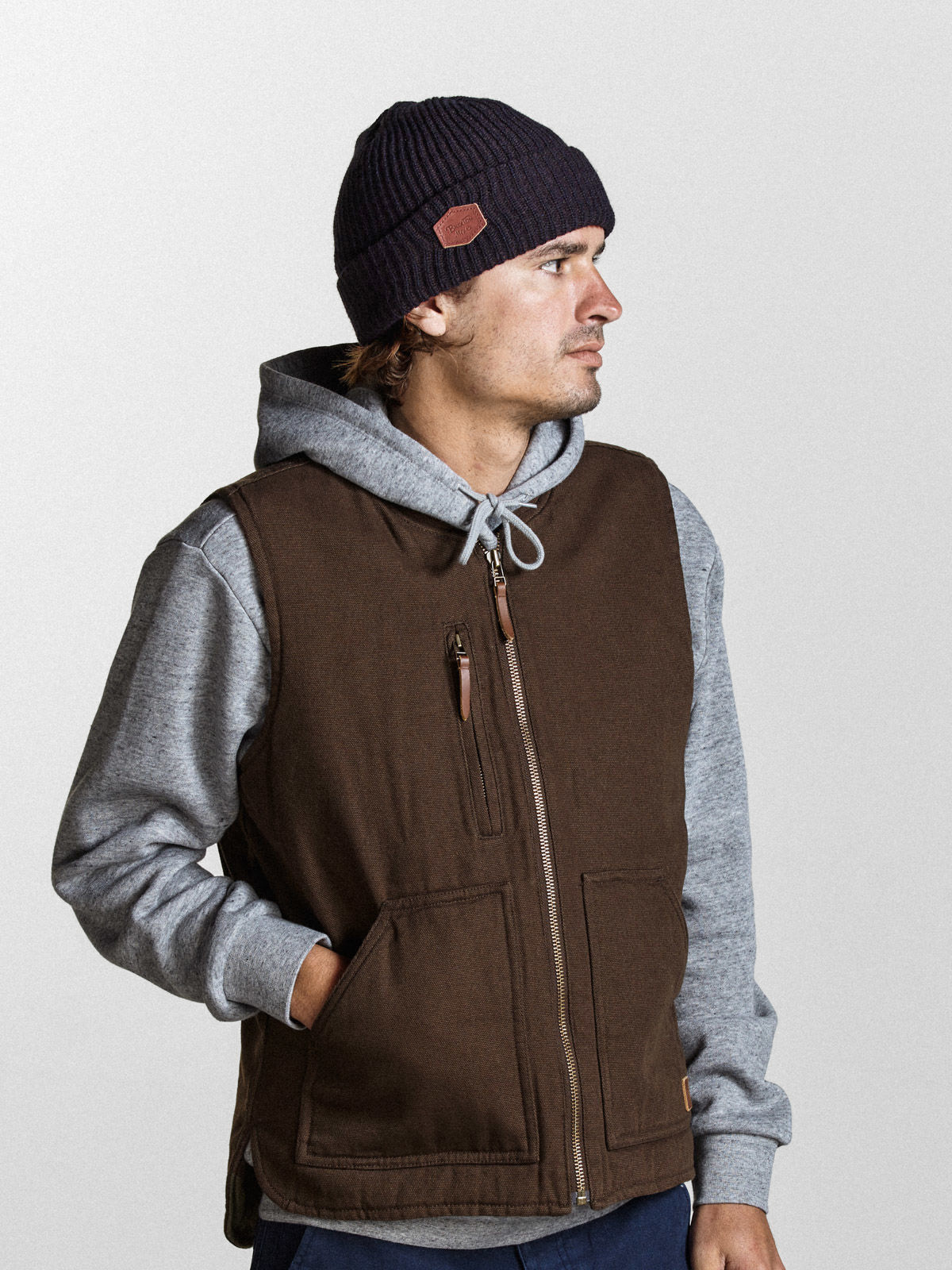 Czapka zimowa Brixton Trig Beanie (navy/brown)