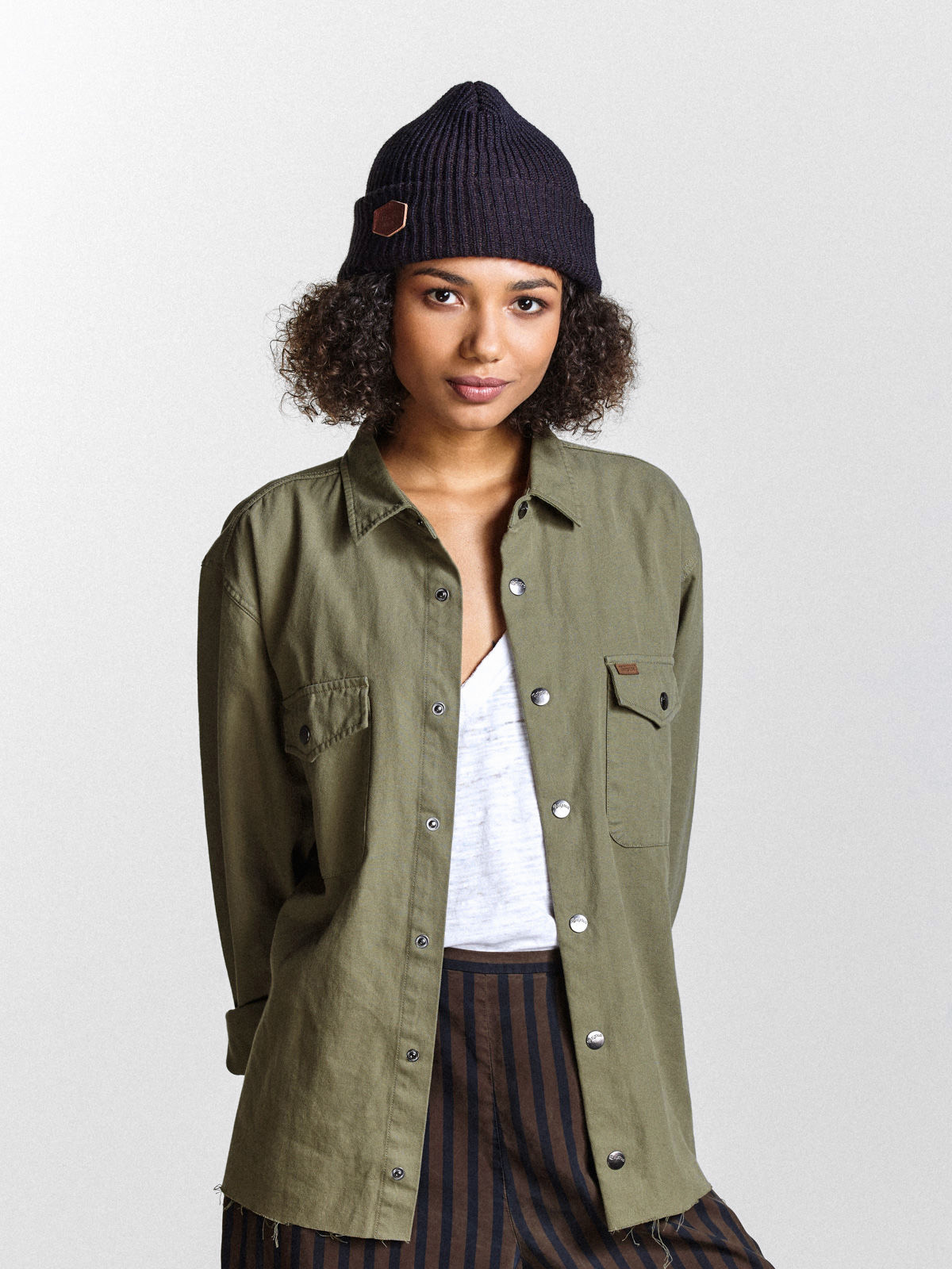 Czapka zimowa Brixton Trig Beanie (navy/brown)