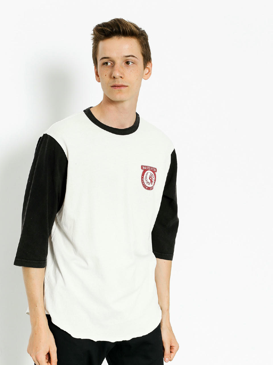 T-shirt Brixton Native Wshd 3I4 (off white/black)