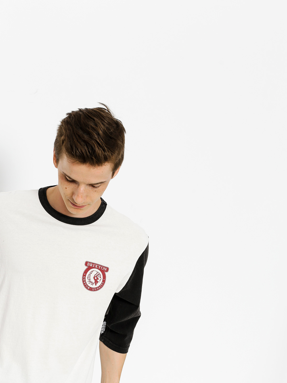 T-shirt Brixton Native Wshd 3I4 (off white/black)