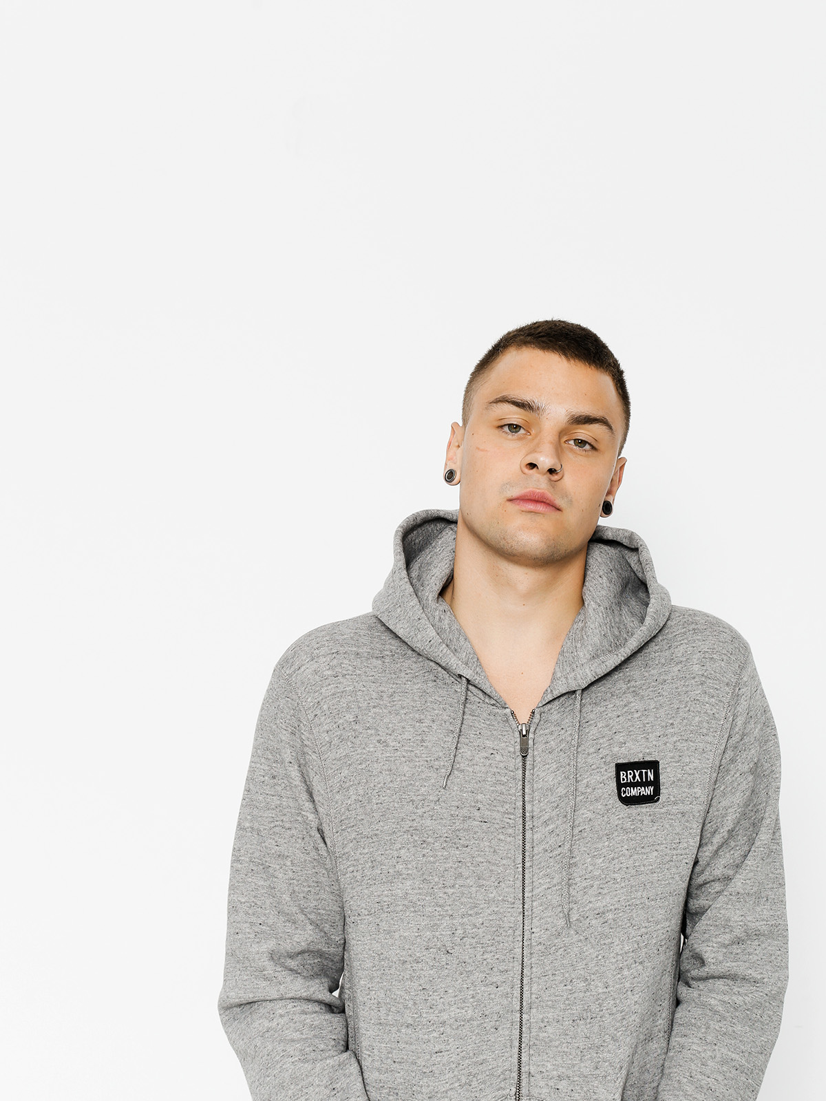 Bluza z kapturem Brixton Bering ZHD (heather grey)