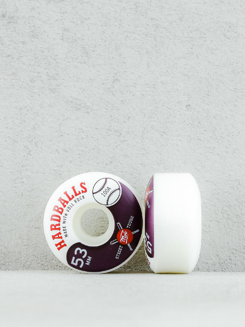 Kółka Mob Skateboards Hardballs (white/maroon)