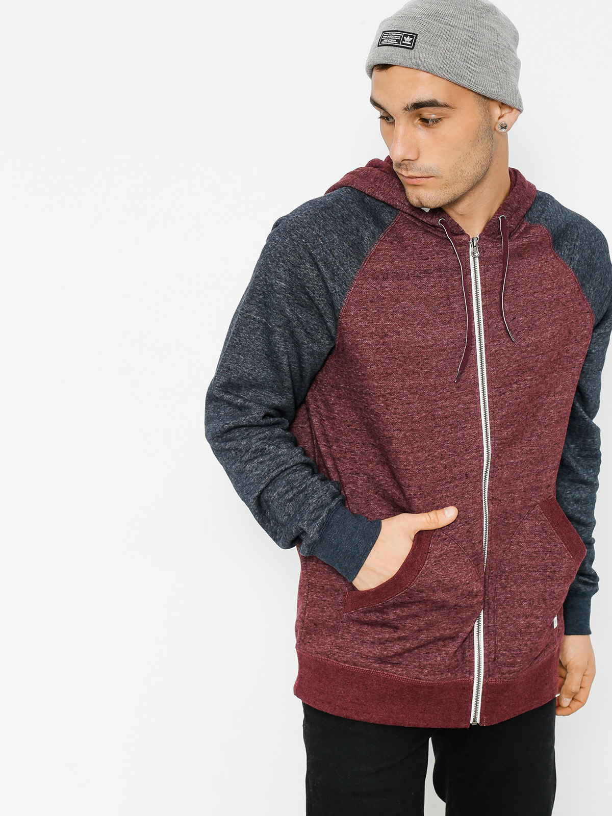 Bluza z kapturem Element Meridian Block ZHD (napa red)