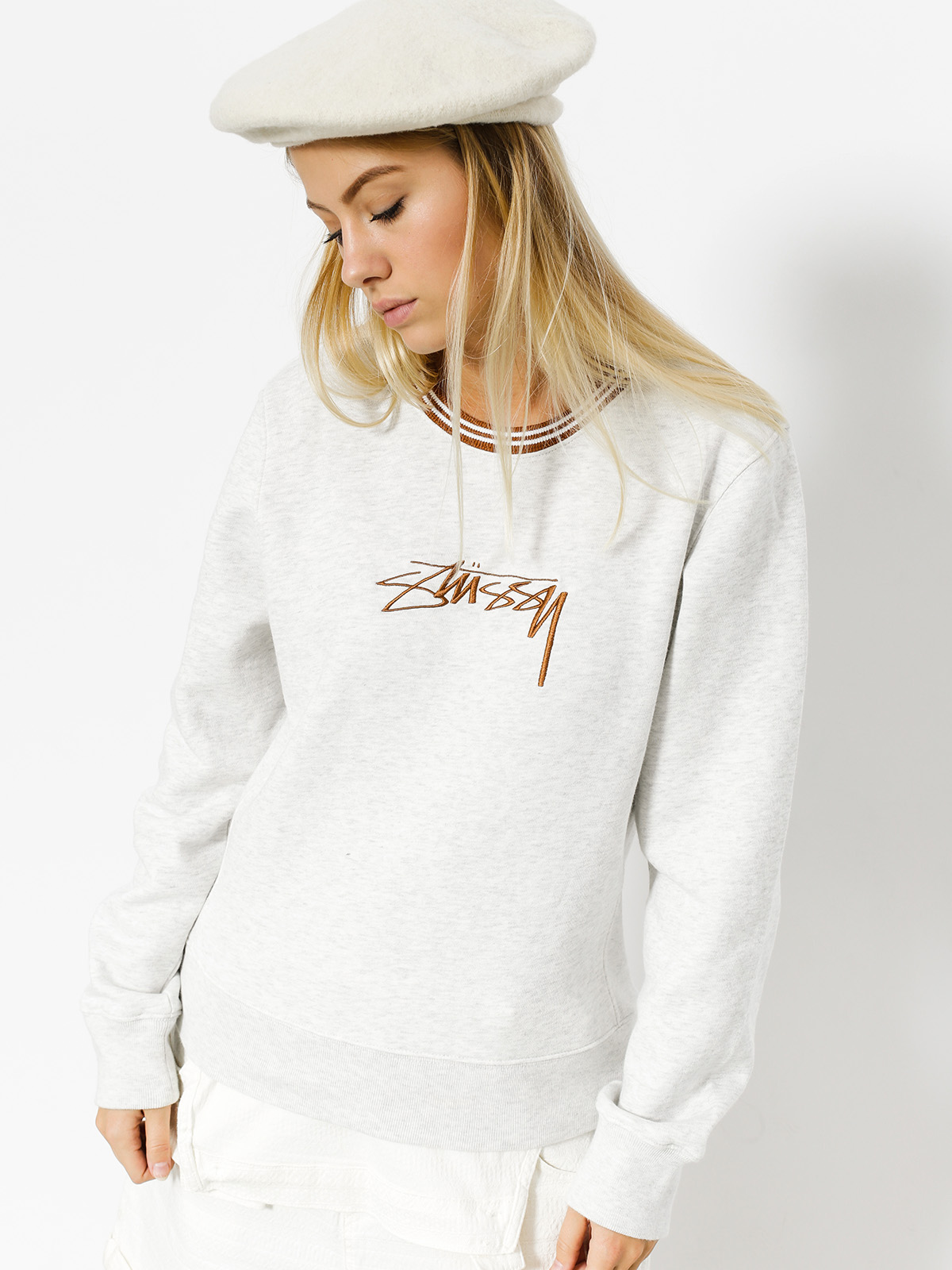 Bluza Stussy League Crew Wmn (white heather)