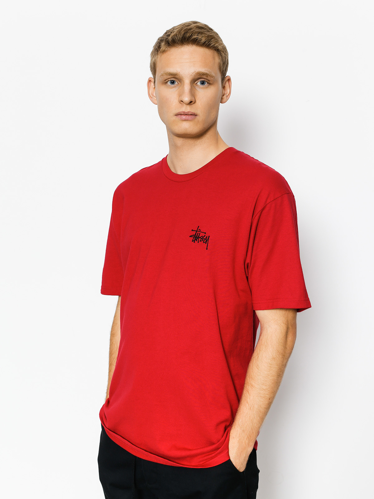 ★【STUSSY】★Stussy Basic Stussy LS T-Shir.t Dark Red★ T-shirt Stussy Basic Stussy - czerwony (dark red)