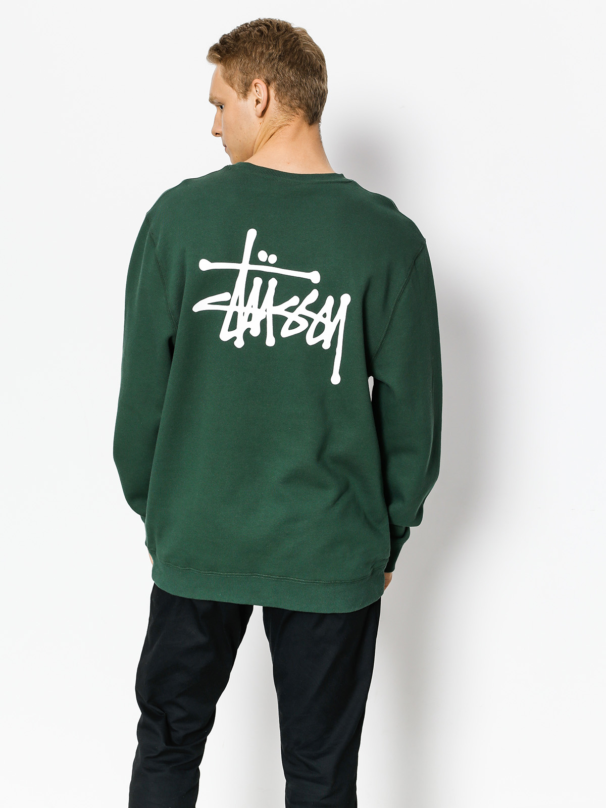 Bluza Stussy Basic Stussy Crew (dark forest)
