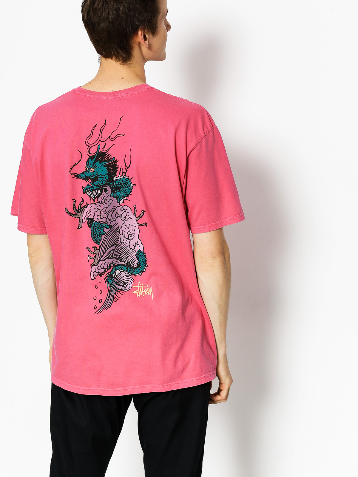 T-shirt Stussy Wave Dragon Pig Dyed (rose)