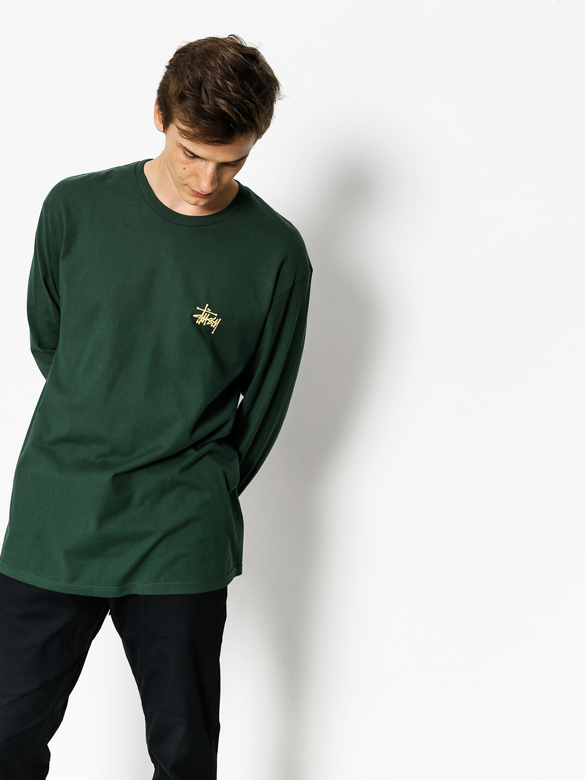 Longsleeve Stussy Basic Stussy (dark forest)