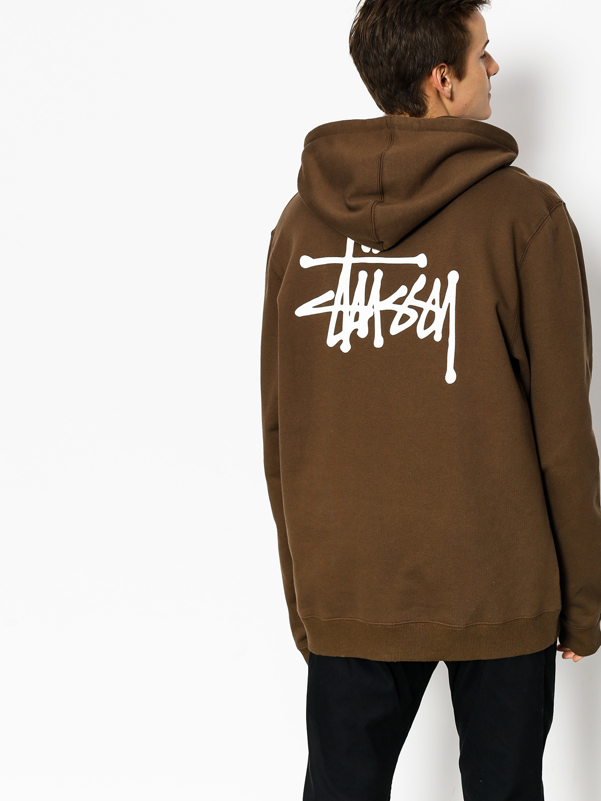 Bluza z kapturem Stussy Basic Stussy HD (chocolate)