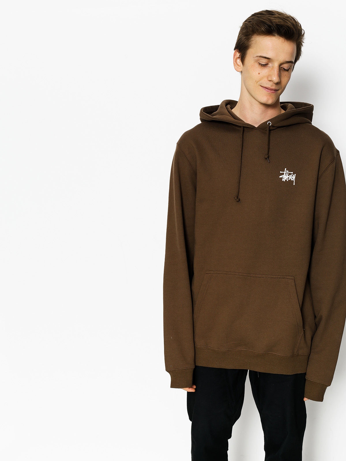 Bluza z kapturem Stussy Basic Stussy HD (chocolate)