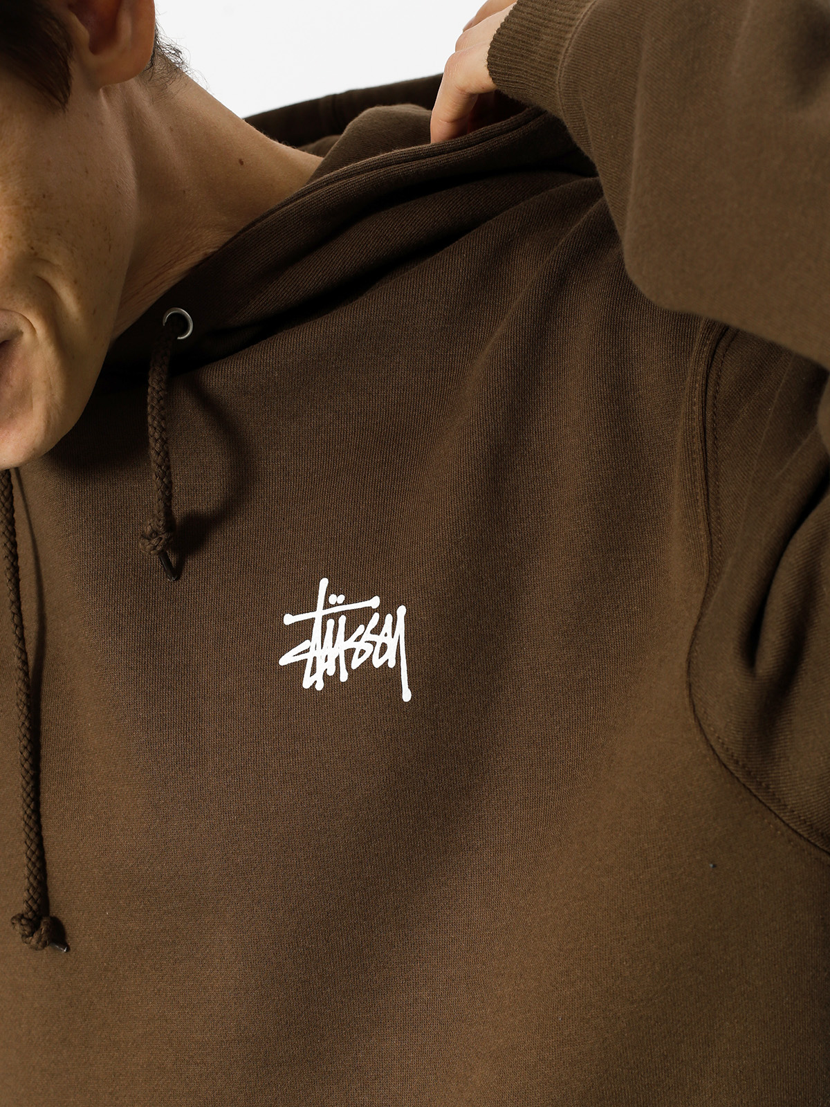 Bluza z kapturem Stussy Basic Stussy HD (chocolate)