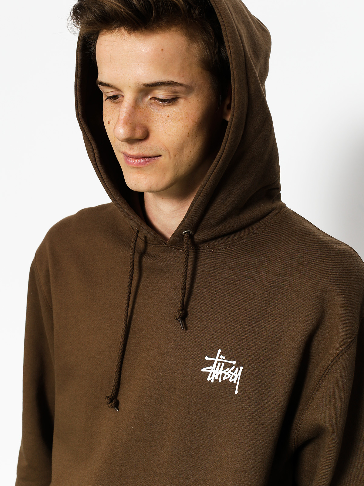 Bluza z kapturem Stussy Basic Stussy HD (chocolate)