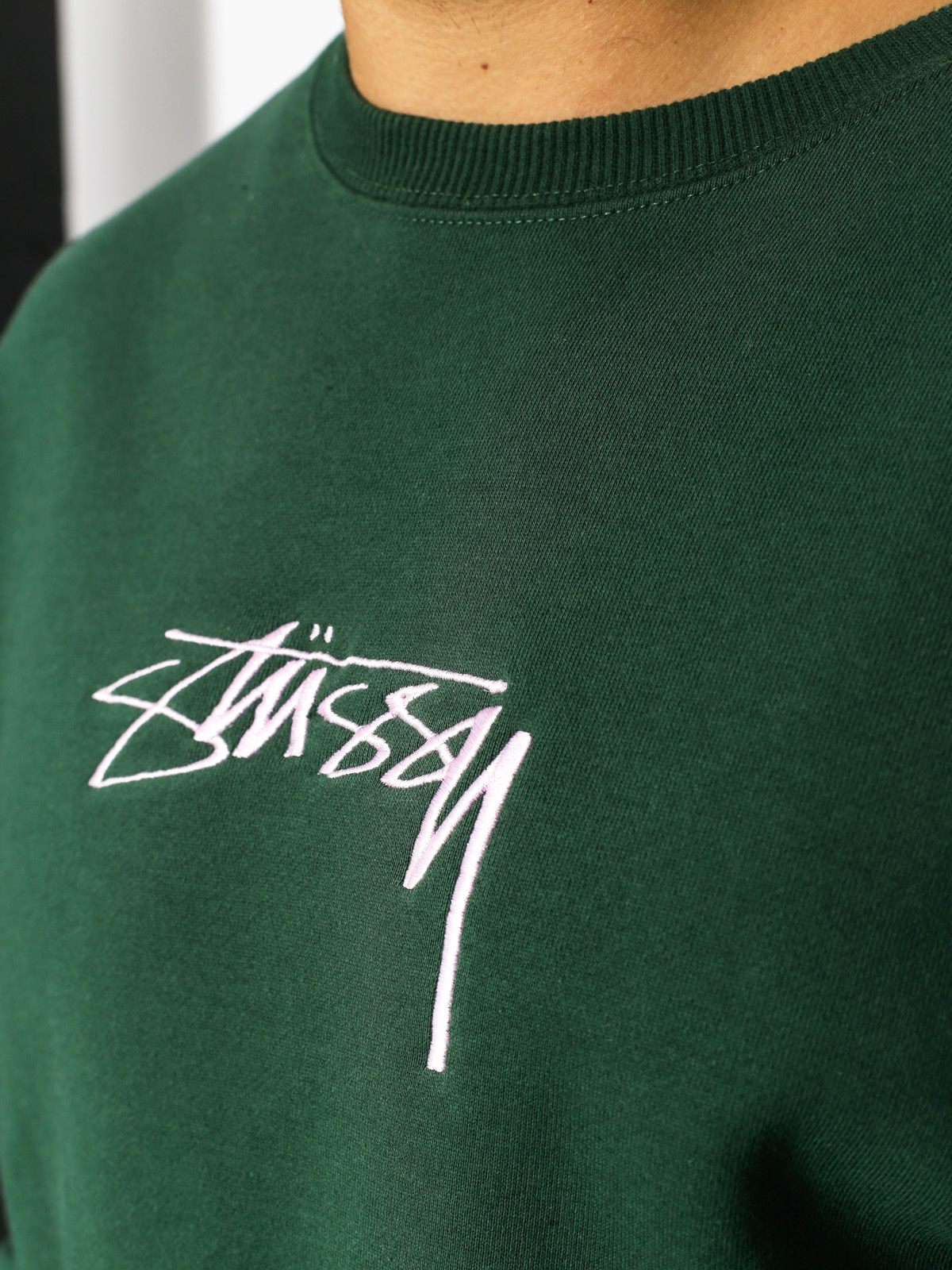 Bluza Stussy Smooth Stock App Crew (dark forest)