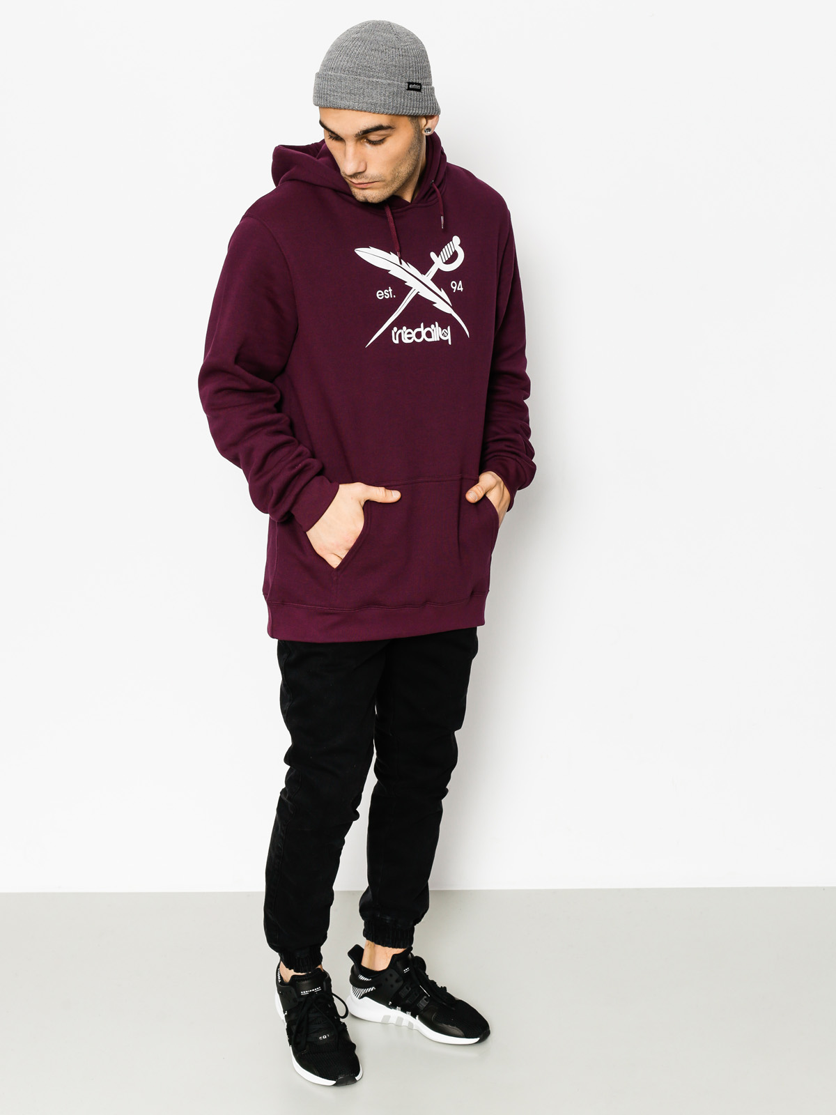 Bluza z kapturem Iriedaily Daily Flag HD (maroon mel)