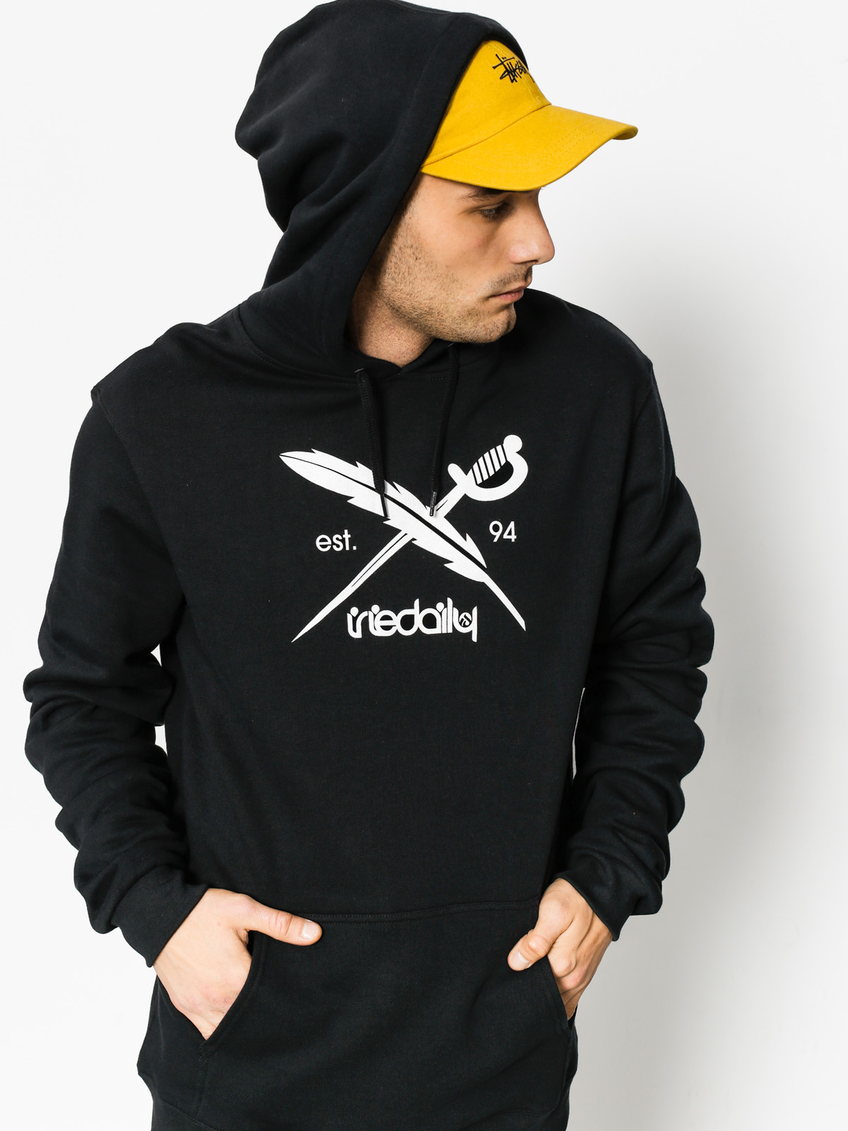 Bluza z kapturem Iriedaily Daily Flag HD (black)