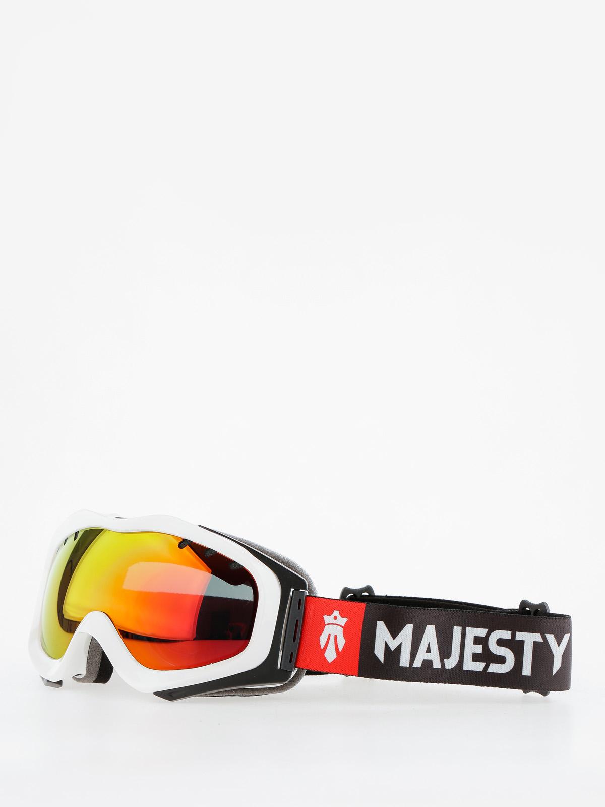 Gogle Majesty Patrol (glossy white/red ruby mirror/clear amber)