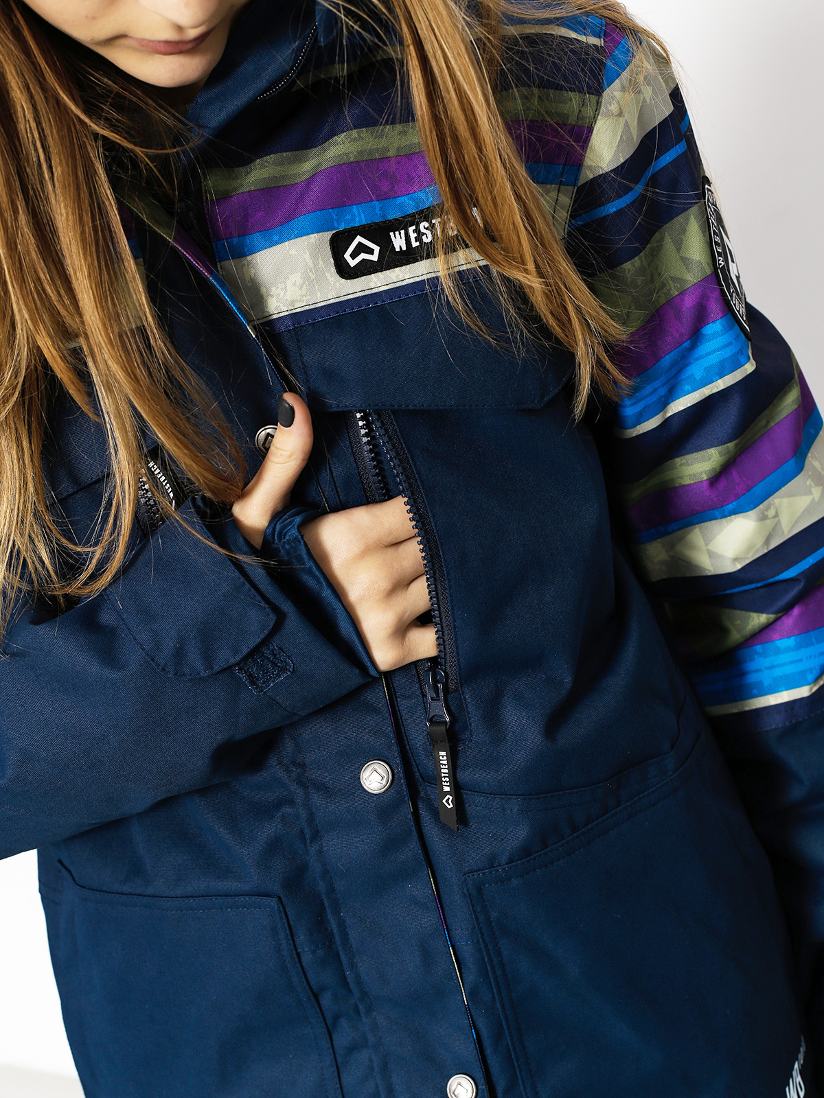 Damska Kurtka snowboardowa Westbeach Waltz Jacket (ultramarine/multi colour aztec)