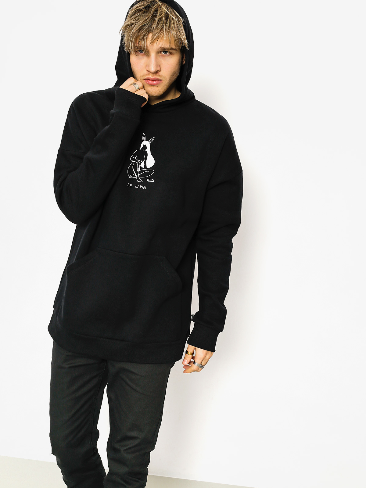 Bluza z kapturem We Peace It Le Lapin HD (black)