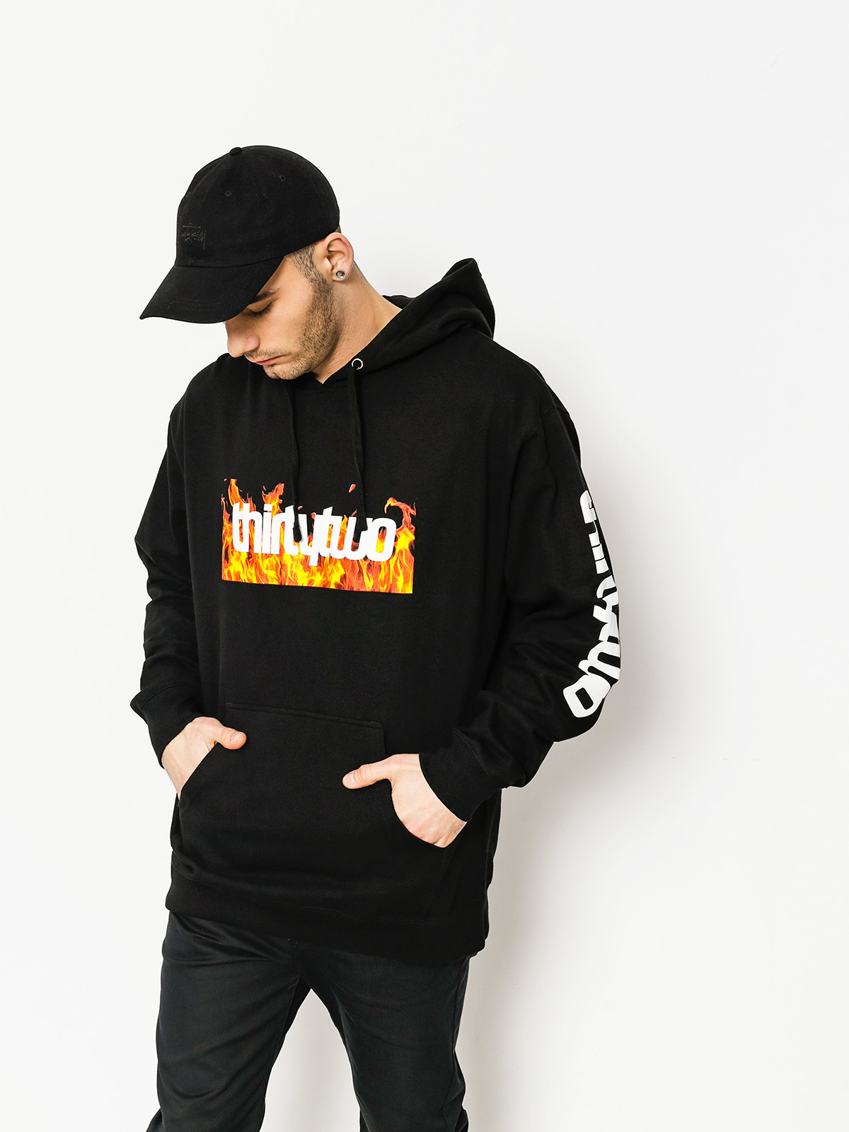 Bluza z kapturem ThirtyTwo Double Box Flames (black)