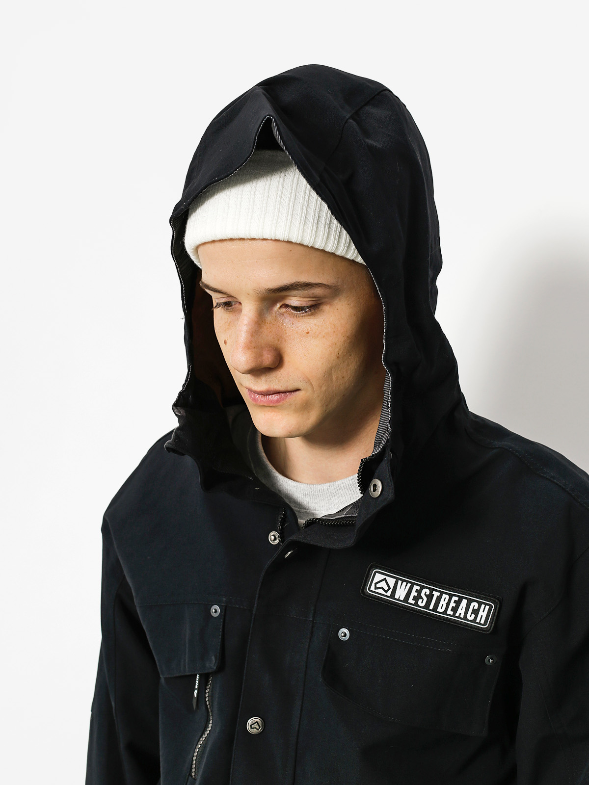 Męska Kurtka snowboardowa Westbeach Trojan Jacket (black/steel check)
