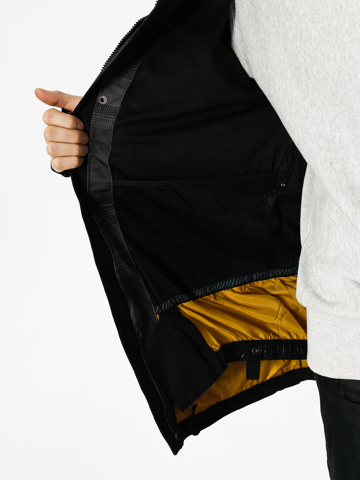 Męska Kurtka snowboardowa Westbeach Trojan Jacket (black/steel check)