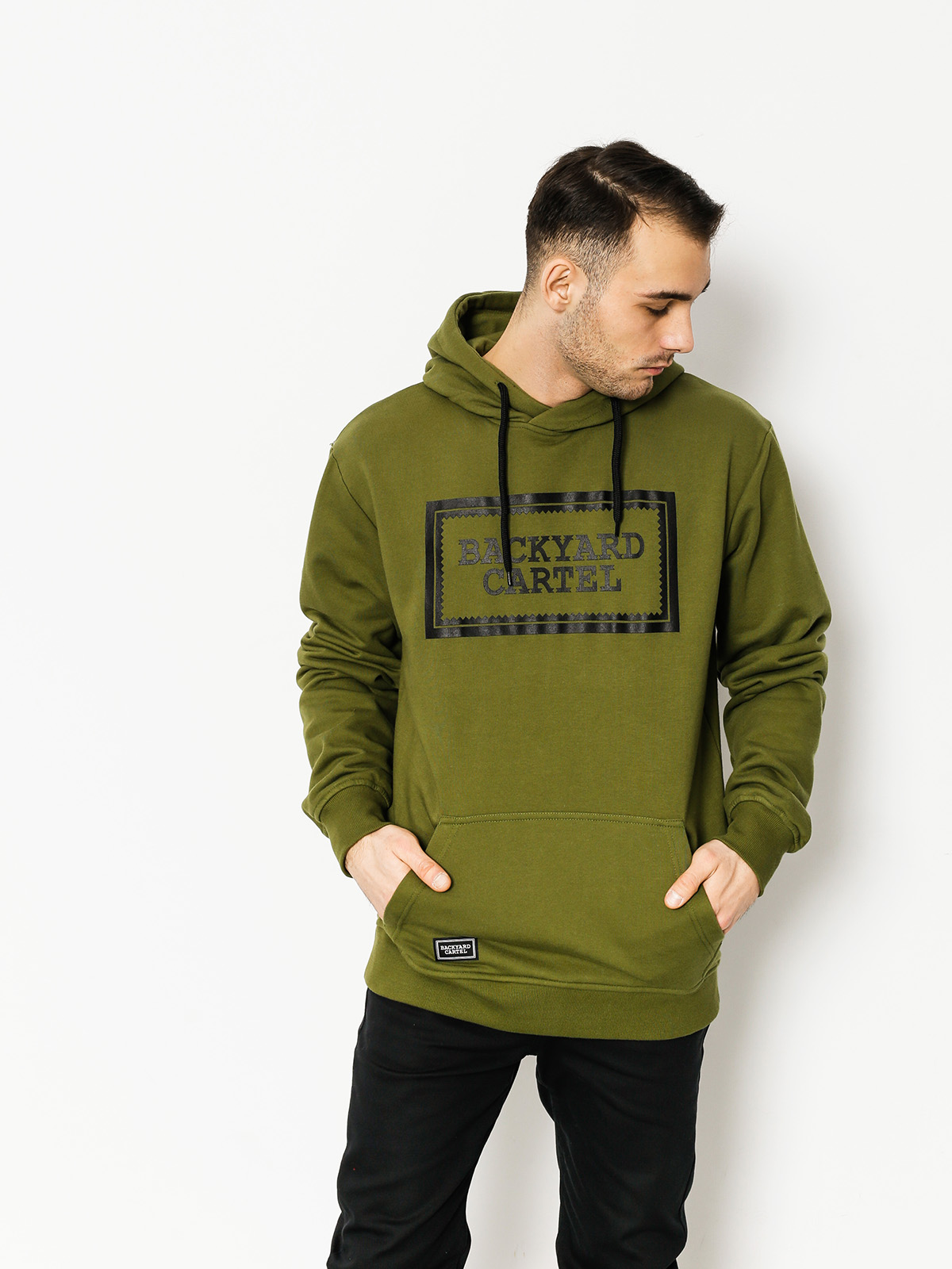 Bluza z kapturem Backyard Cartel Label Logo HD (khaki)