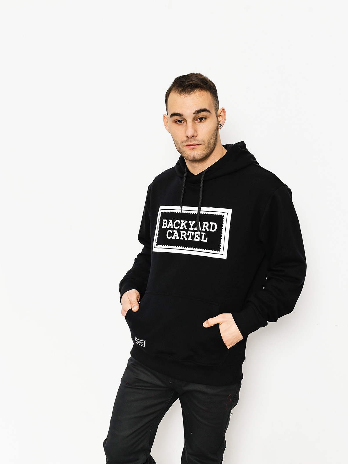 Bluza z kapturem Backyard Cartel Label Logo HD (black)