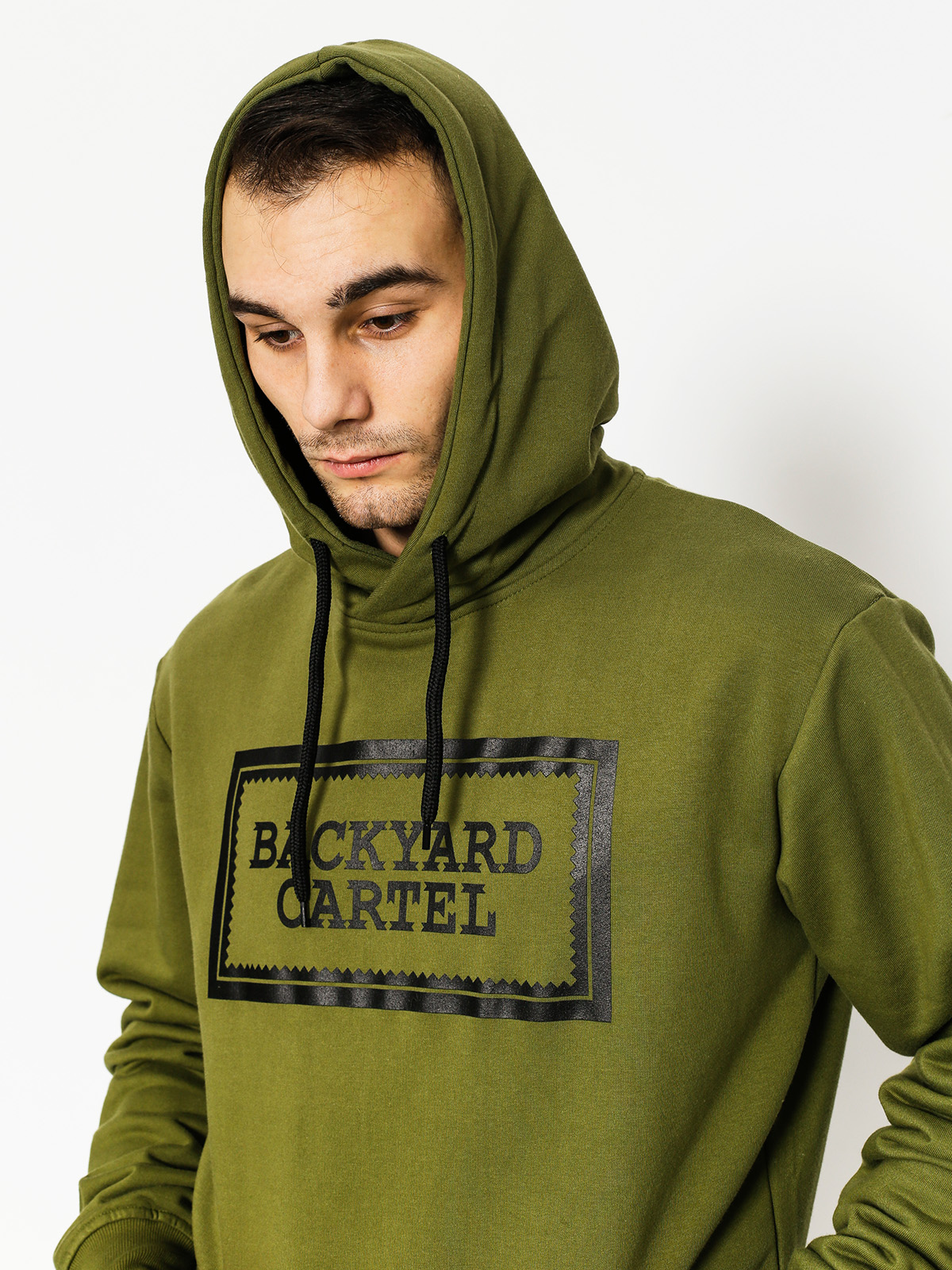 Bluza z kapturem Backyard Cartel Label Logo HD (khaki)