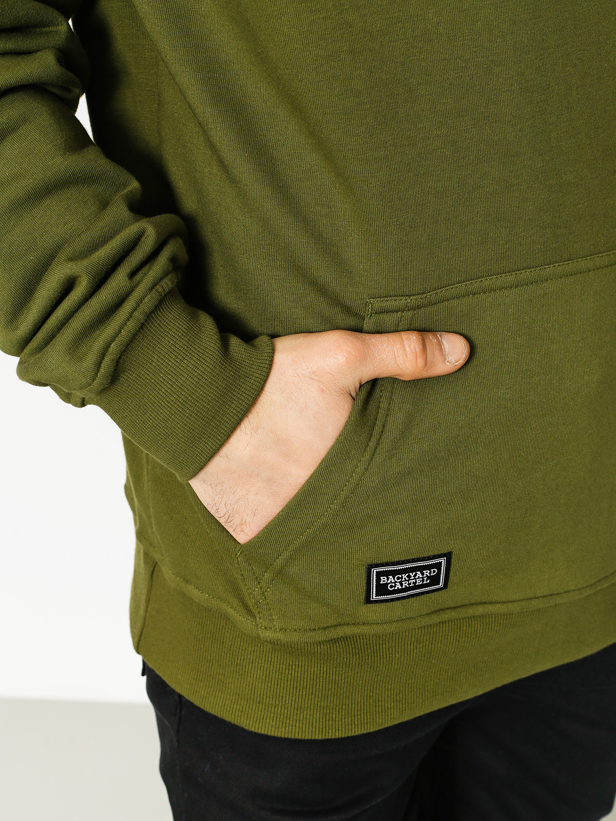 Bluza z kapturem Backyard Cartel Label Logo HD (khaki)