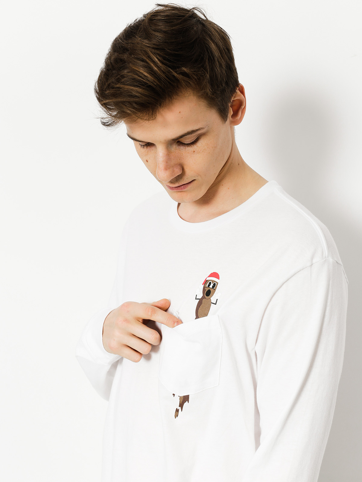 Longsleeve HUF Sp Mr Hanky Pocket (white)