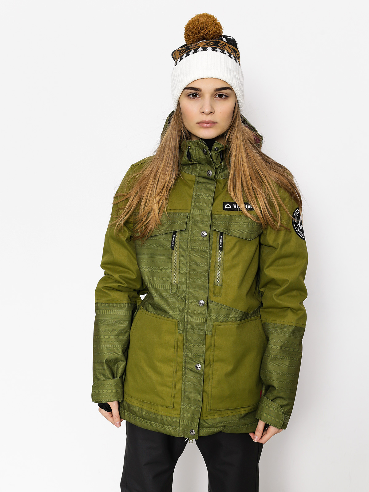 Damska Kurtka snowboardowa Westbeach Waltz Jacket (combat green fairisle)