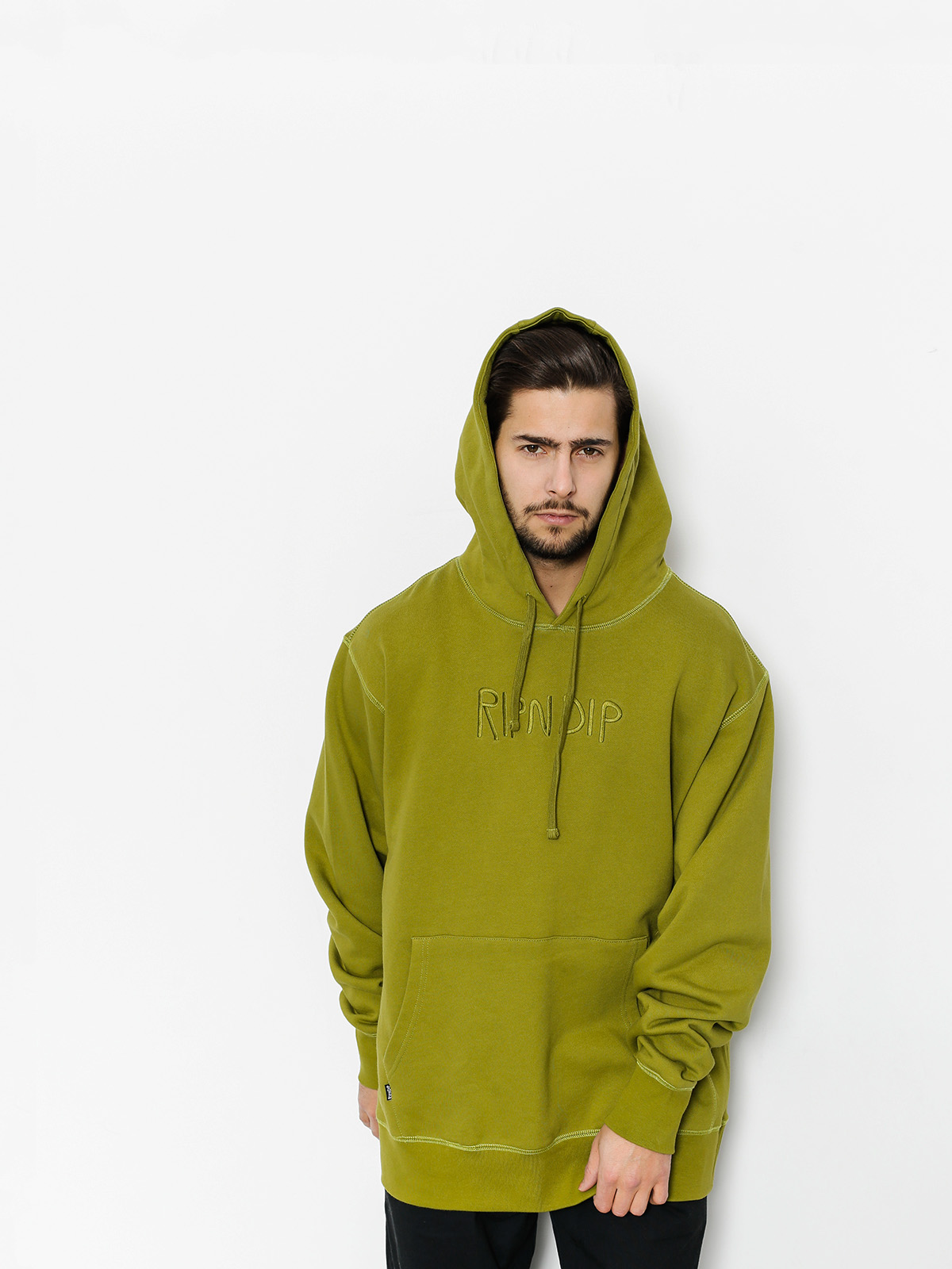 Bluza z kapturem RipNDip Logo Embroidered HD (olive)
