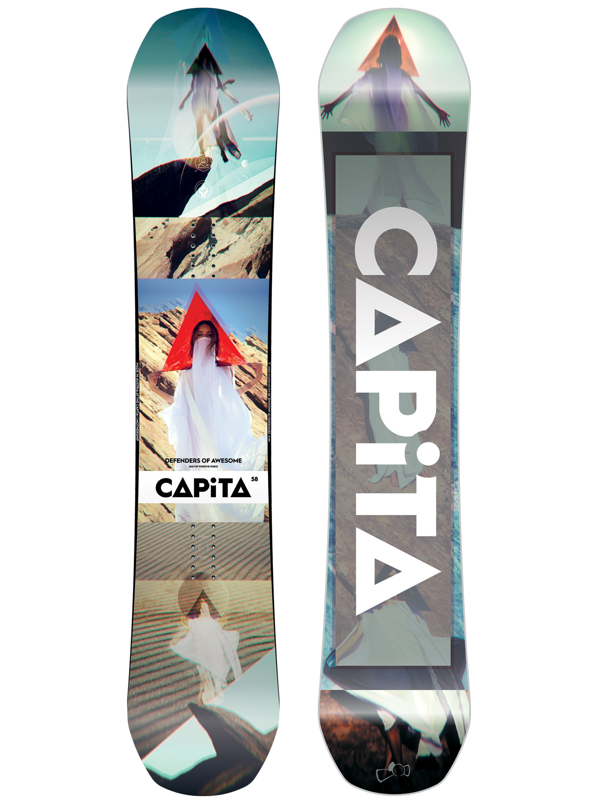 Męska Deska snowboardowa Capita Defenders Of Awesome 158 (teal/multi)