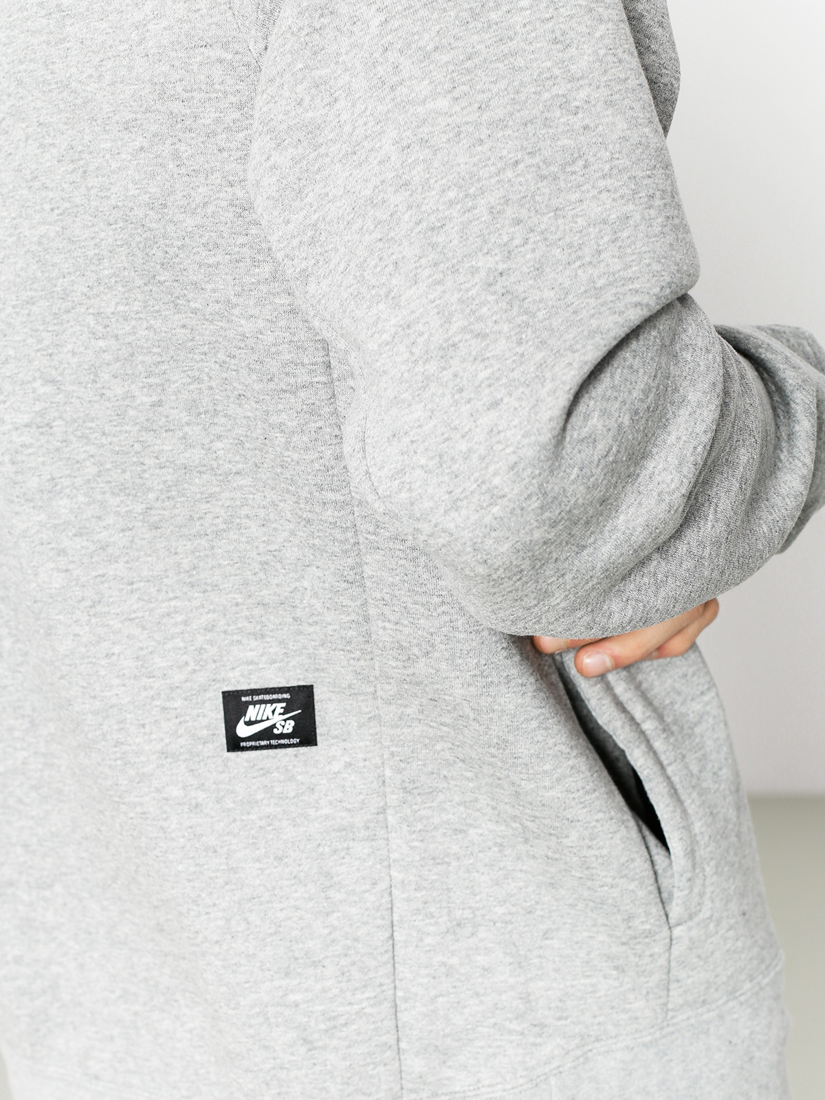 Bluza z kapturem Nike SB Hoodie Icon Hz HD (dk grey heather/black)