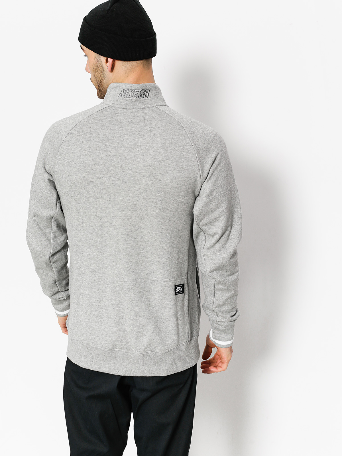 Longsleeve Nike SB Top Evrt Mock Hz (dk grey heather/white/dark steel grey)