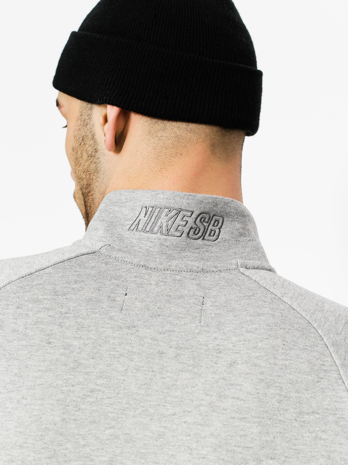 Longsleeve Nike SB Top Evrt Mock Hz (dk grey heather/white/dark steel grey)