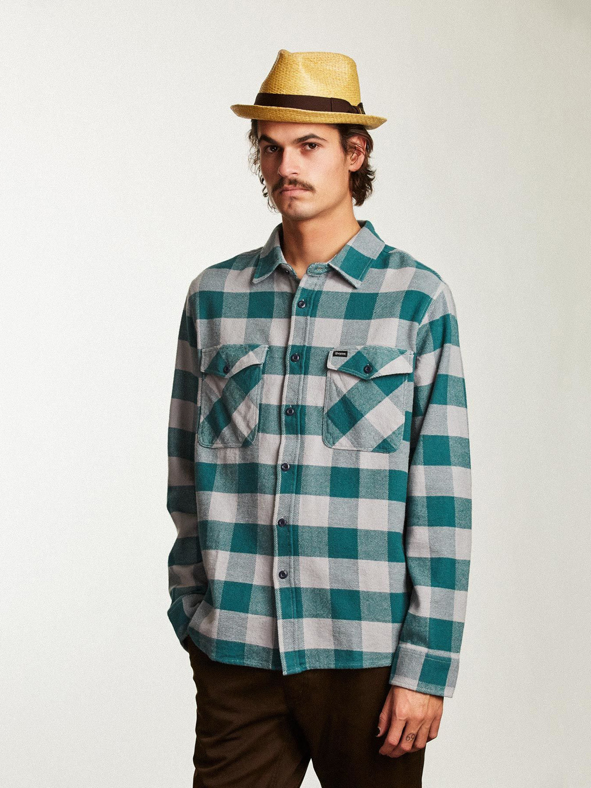 Kapelusz Brixton Castor Fedora (tan stripe)