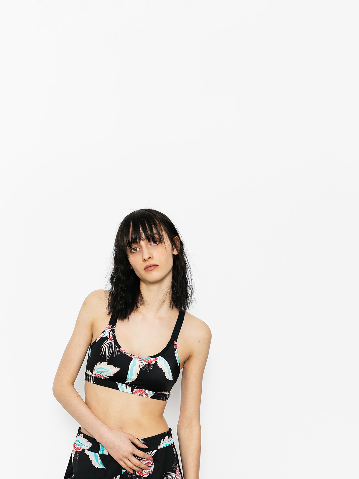 Stanik sportowy Roxy Lhassa Bra3 Top Wmn (anthracite middle island small)