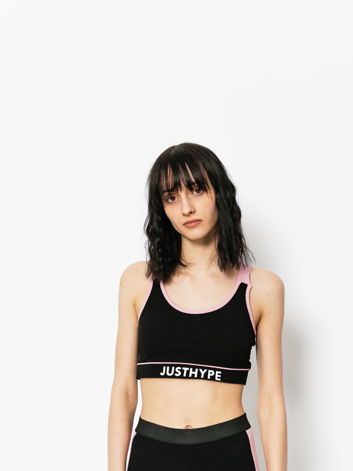 Stanik sportowy Hype Logo Wmn (black/pink)