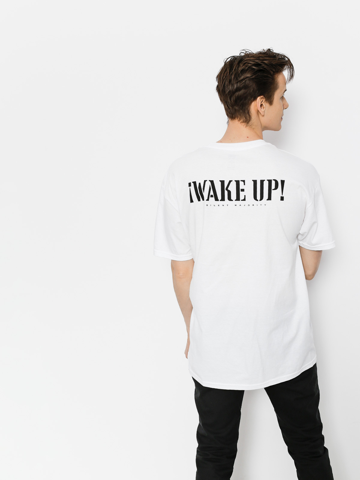 T-shirt OBEY Obey Wake Up Silent Majority (wht)