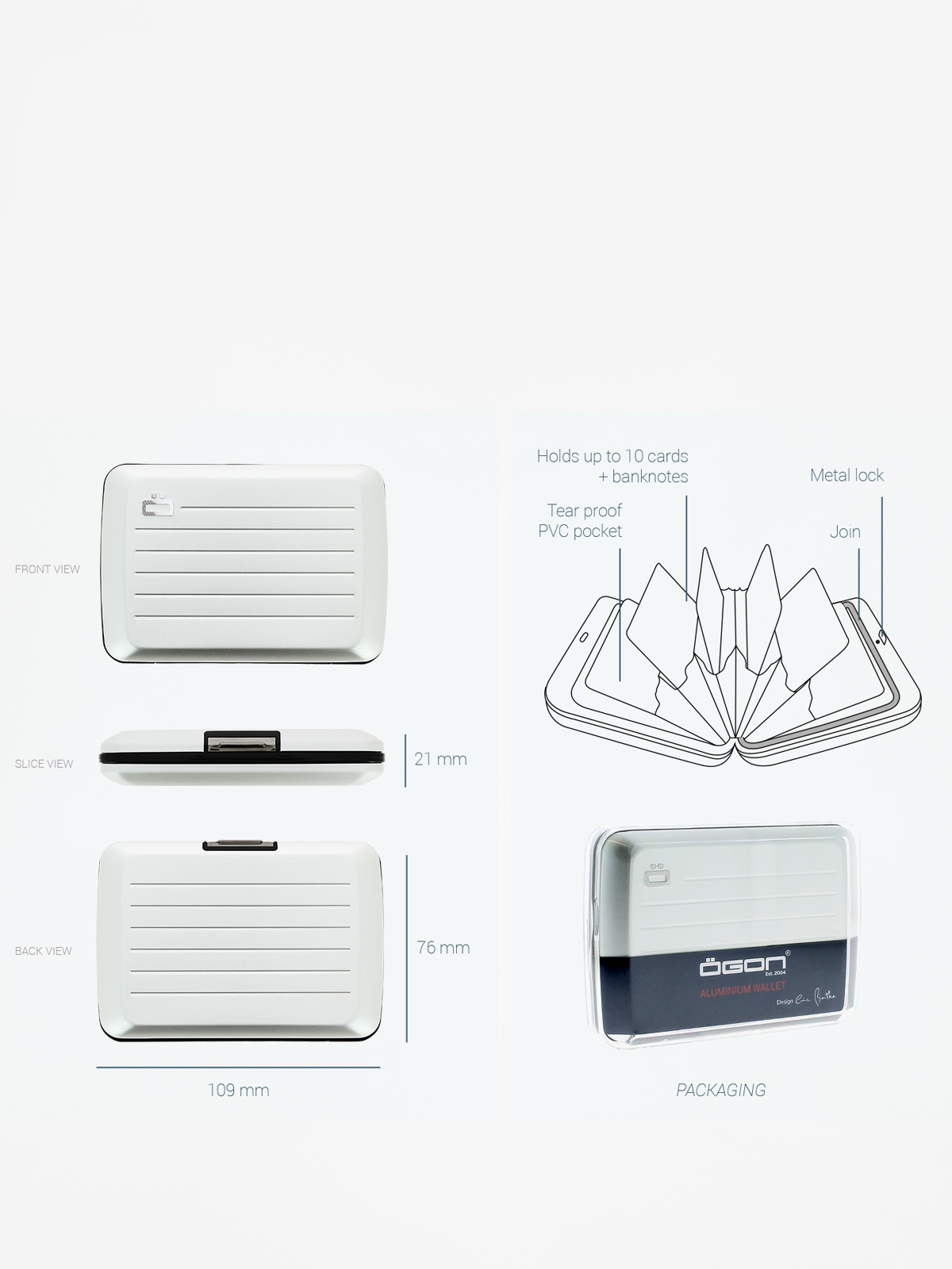 Portfel Ogon Designs Stockholm V2 (black)