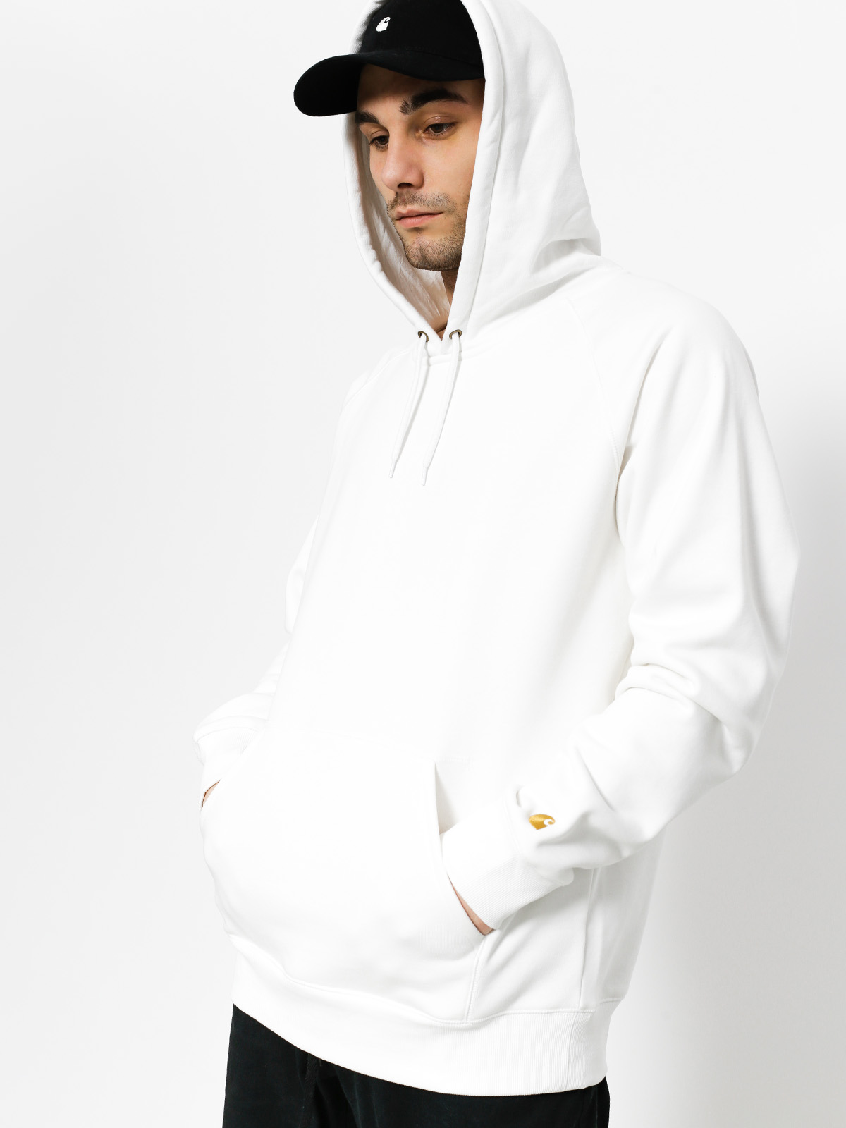 Bluza z kapturem Carhartt Chase HD (white/gold)